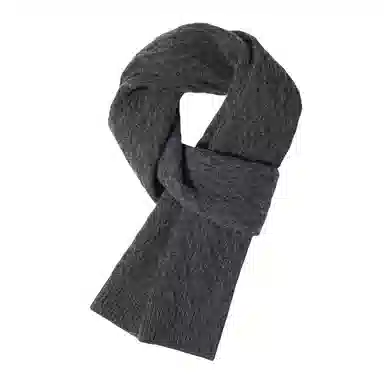 一米画纱 高品质水纹绞花柔软保暖外出小巧针织 时尚轻奢高级感 山羊绒 绒线围巾 男女同款情侣款