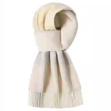 一米画纱 柔软触感经典格纹加厚保暖舒适格子条纹撞色流苏 山羊绒 绒线围巾 男女同款情侣款