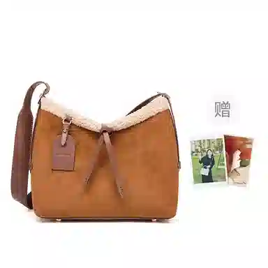 红蜻蜓 秋冬时尚潮流百搭通勤腋下托特包 合成革拼织物 单肩包 常规 女款 金棕色