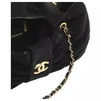 Chanel 25K Velvet Bow Nylon Tote