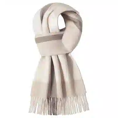 一米画纱 柔软触感经典格纹加厚保暖舒适格子条纹撞色流苏 山羊绒 绒线围巾 男女同款情侣款