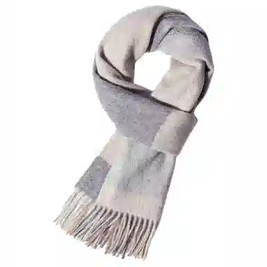 一米画纱 柔软触感经典格纹加厚保暖舒适格子条纹撞色流苏 山羊绒 绒线围巾 男女同款情侣款