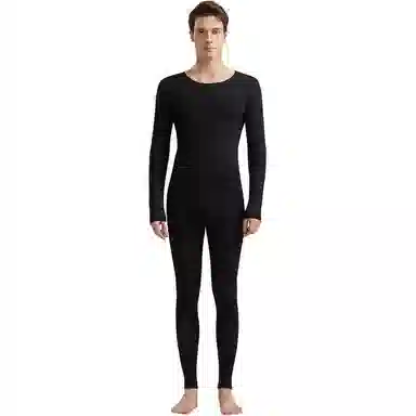 兰缪 【玻尿酸润肤】美体塑形抑菌抗静电防螨男士内衣秋衣秋裤薄款冬季打底衫保暖套装 男款