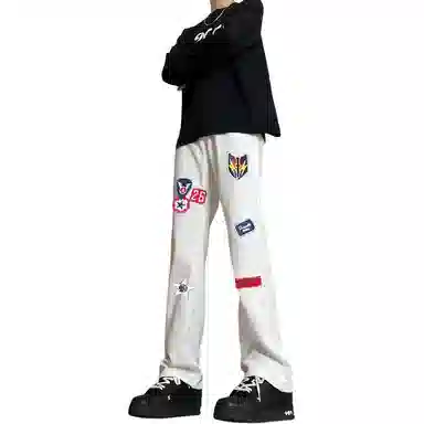 PWUE 3D Embroidered Colorblock Pants