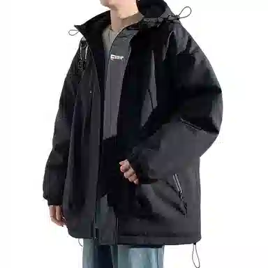 顶峰保罗 山系户外机能运动登山连帽工装长袖棉衣无性别主义潮牌休闲直筒上衣加厚多口袋宽松百搭舒适保暖耐磨棉服 男女同款