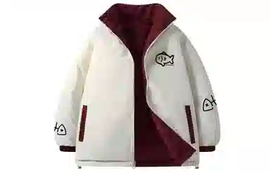 LA'T.WEEKEND Reversible Cartoon Cat Logo Cotton Jacket