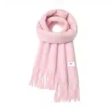 【文艺出片】 浪莎 超有氛围感加厚纯色马海毛围脖百搭流苏设计保暖披肩 心动礼盒装 聚酯纤维 绒线围巾 男女同款情侣款