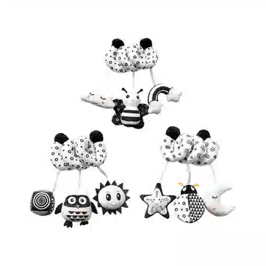 图米鱼 卡通动物 黑白动物 带响铃 床铃床挂