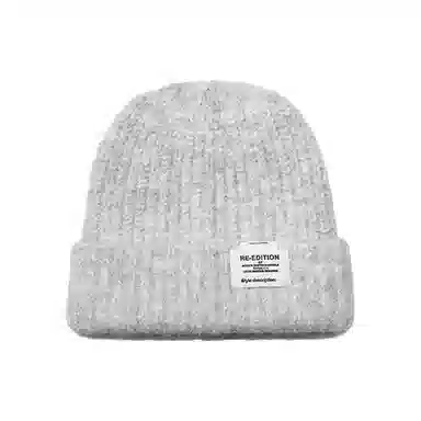 浪莎 日系简约纯色堆堆帽大头围针织显脸小户外休闲保暖护耳包头帽 聚酯纤维 绒线帽 男女同款情侣款