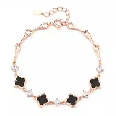 【999足银|幸运四叶草】 珍·尚银 中国黄金 小众轻奢手饰 简约大方精致优雅时尚 日常通勤百搭 约会礼赠 生日纪念日   礼盒  手链 女款