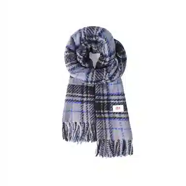 浪莎 软糯圈圈纱格子围脖文艺风韩版时尚百搭撞色保暖 聚酯纤维 绒线围巾 男女同款情侣款