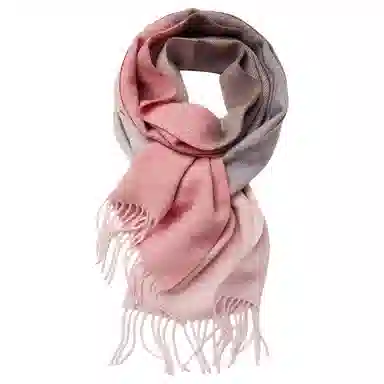 恒源祥 拼色柔软舒适时尚百搭保暖 山羊绒 绒线围巾 男女同款情侣款