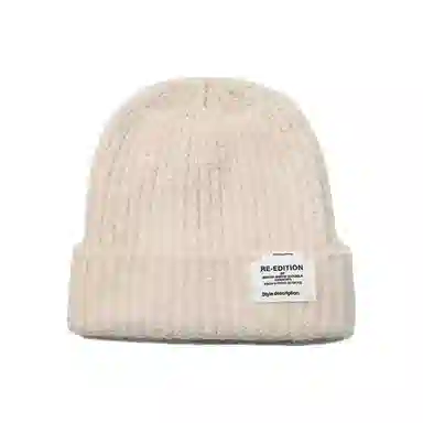 浪莎 日系简约纯色堆堆帽大头围针织显脸小户外休闲保暖护耳包头帽 聚酯纤维 绒线帽 男女同款情侣款