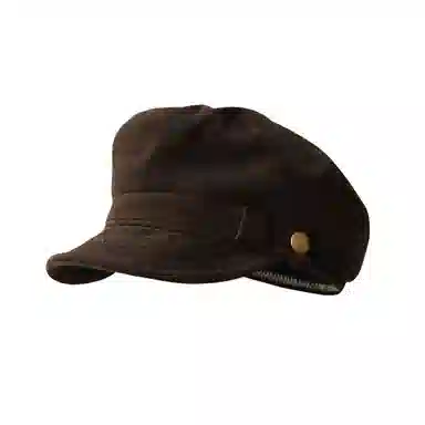 钓鱼熊 氛围感日系复古显脸小英伦平顶法式 聚酯纤维 贝雷帽 男女同款情侣款