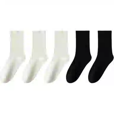 十三日季 纯棉吸汗透气纯色简约中筒袜 女款