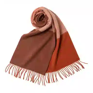 恒源祥 拼色柔软舒适时尚百搭保暖 山羊绒 绒线围巾 男女同款情侣款