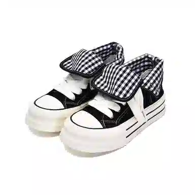 MISTERY Plaid High-Top Canvas Sneakers