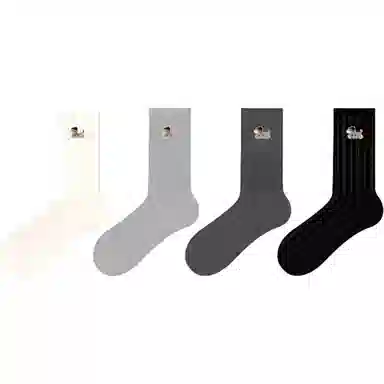 十三日季 条纹刺绣吸汗个性中筒袜 女款