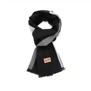 肯默 保暖条纹简约 聚酯纤维 绒线围巾 男女同款情侣款