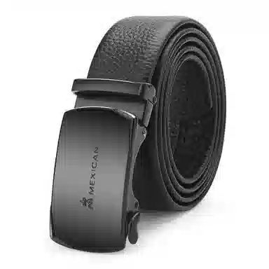 稻草人 简约设计商务腰带钱夹百搭皮带套装 牛皮 钱包 常规 男款 黑色