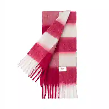 浪莎 柔软温柔大格保暖 聚酯纤维 绒线围巾 男女同款情侣款