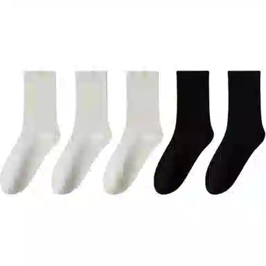 十三日季 纯棉吸汗透气纯色简约中筒袜 女款