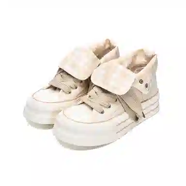 MISTERY Plaid High-Top Canvas Sneakers