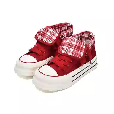 MISTERY Plaid High-Top Canvas Sneakers