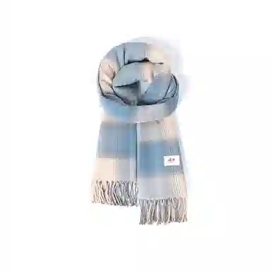 浪莎 小清新学院风格纹氛围感百搭保暖 礼盒装 聚酯纤维 绒线围巾 男女同款情侣款