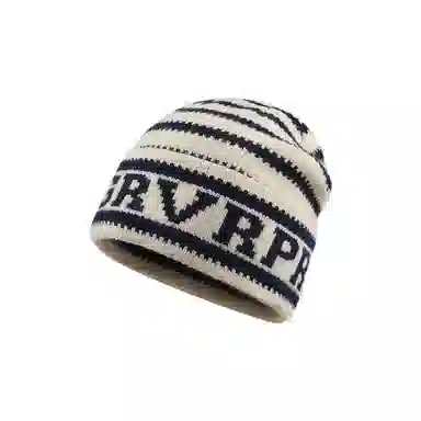 浪莎 韩系字母条纹秋冬保暖护耳大头围显脸小 腈纶 绒线帽 男女同款情侣款