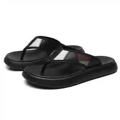 佐塞斯 舒适百搭 简约时尚人字拖鞋 男款 黑色