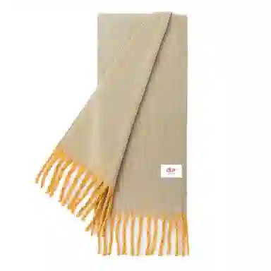 浪莎 秋冬纯色款百搭加厚软糯仿羊绒格子围脖高级感百搭加长保暖围脖 礼盒装 聚酯纤维 绒线围巾 男女同款情侣款