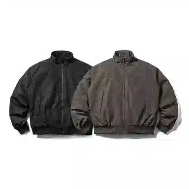 【dme】 复古美式立领教练户外工装白鸭绒夹克潮流时尚中性冬季宽松飞行羽绒服外套 男女同款