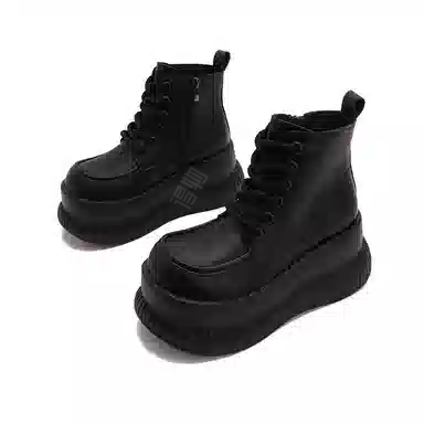 优质皮面厚底休闲百搭松糕鞋 短靴 女款