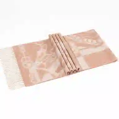 一米画纱 优雅保暖高级气质提花粗纺工艺加厚保暖高端轻奢优雅流苏 山羊绒 绒线围巾 女款