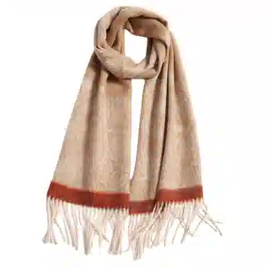 一米画纱 优雅保暖高级气质提花粗纺工艺加厚保暖高端轻奢优雅流苏 山羊绒 绒线围巾 女款