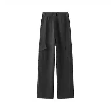 欧迪芬 嘻哈街头工装铆钉多功能口袋裤腿褶皱拼接水洗纽扣个性简约时尚舒适宽松直筒百搭日常通勤多垂坠感休闲裤 男女同款