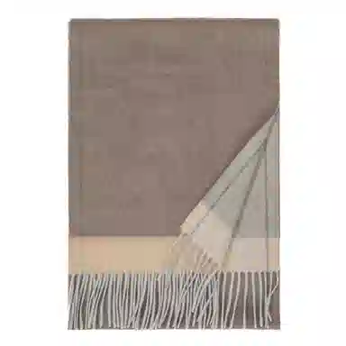 一米画纱 双面双色美拉德风高品质个性流苏外搭时尚加厚保暖轻奢舒适 山羊绒 绒线围巾 女款