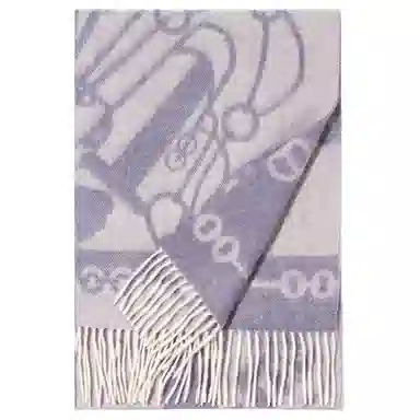 一米画纱 优雅保暖高级气质提花粗纺工艺加厚保暖高端轻奢优雅流苏 山羊绒 绒线围巾 女款