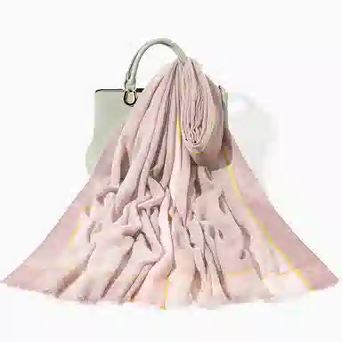 一米画纱 轻奢色织轻盈柔软亲肤细腻保暖外搭气质披肩高级感 山羊绒 绒线围巾 女款