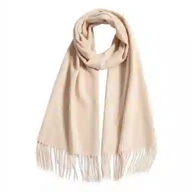 一米画纱 大气流苏加厚温暖时尚简约纯色暖糯亲肤围脖外搭保暖 山羊绒 绒线围巾 男女同款情侣款