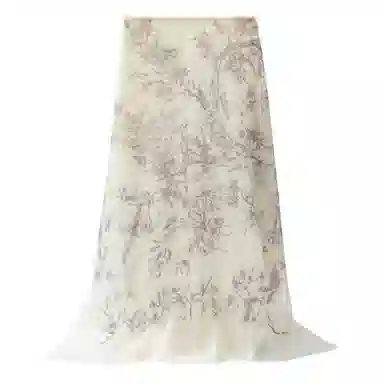 一米画纱 轻盈柔美细腻亲肤保暖空调披肩高档斜纹喷绘印花自然时尚旅游拍照 山羊绒 绒线围巾 女款