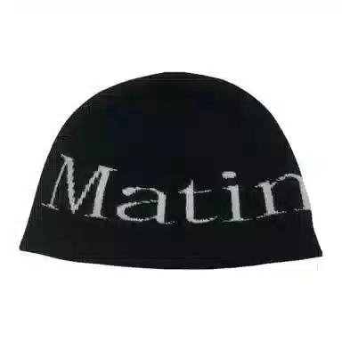 MATIN KIM Printed Nylon Beanie Black