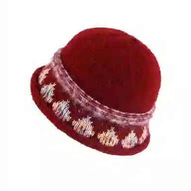 稻草人 韩版时尚可爱盆帽显脸小 秋冬保暖素颜百搭 聚酯纤维 渔夫帽 女款