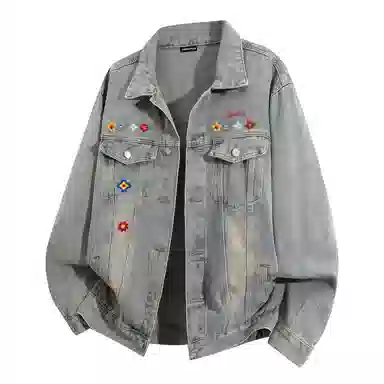 SOIEPLUS Vintage Embroidered Denim Jacket