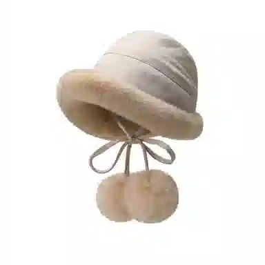 稻草人 秋冬甜美可爱百搭毛绒盆帽显脸小 加绒保暖防风 麂皮绒 渔夫帽 女款