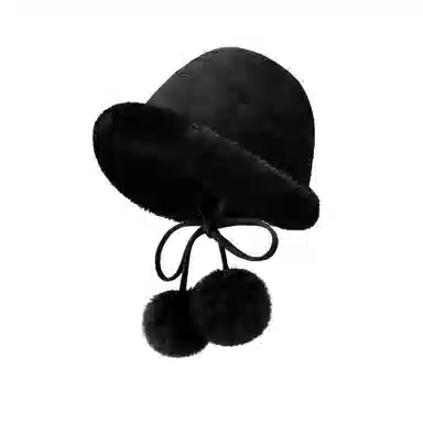 稻草人 秋冬甜美可爱百搭毛绒盆帽显脸小 加绒保暖防风 麂皮绒 渔夫帽 女款