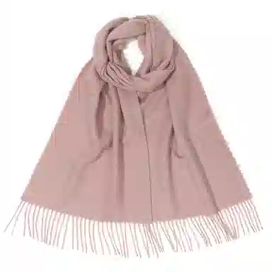 一米画纱 大气流苏加厚温暖时尚简约纯色暖糯亲肤围脖外搭保暖 山羊绒 绒线围巾 男女同款情侣款