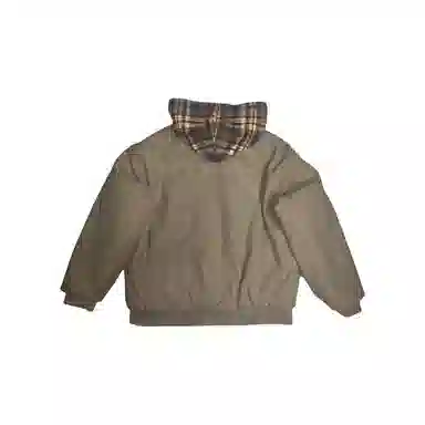 美式复古连帽加绒加厚休闲百搭卫衣夹克棉服 男女同款