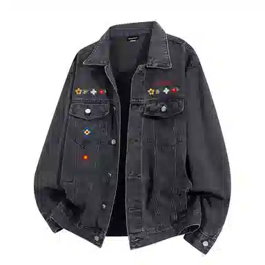 SOIEPLUS Vintage Embroidered Denim Jacket